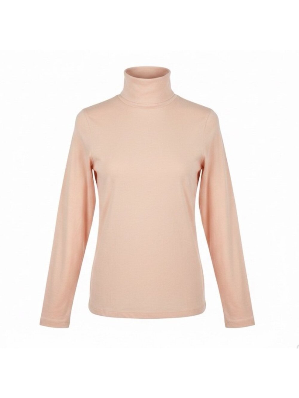 J.Crew Womens Peach Cotton Turtleneck Long Sleeve Top Lightweight Basic Size L